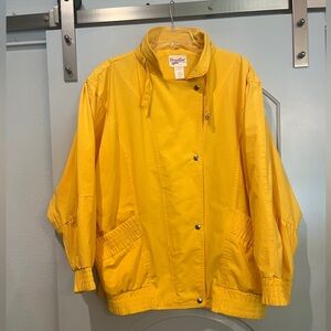 Vintage Bright Yellow oversized dolman sleeve Jacket. Totally 80s!! Amazing!!